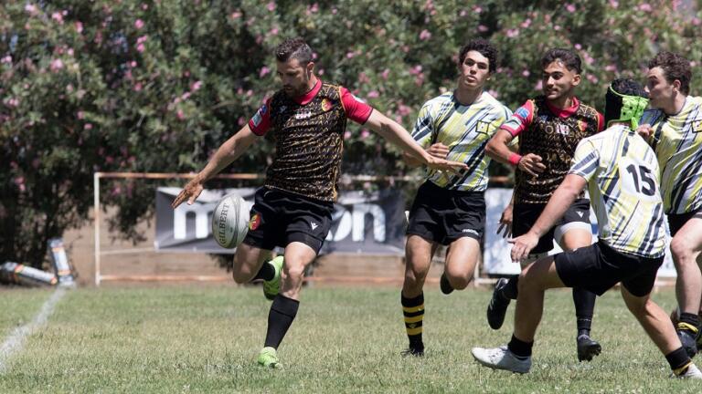 Un'azione di Garau del Rugby Capoterra