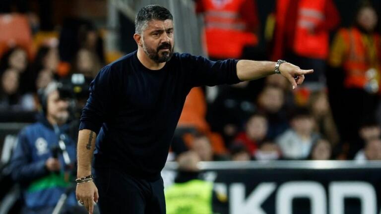 Rino Gattuso sulla panchina del Valencia