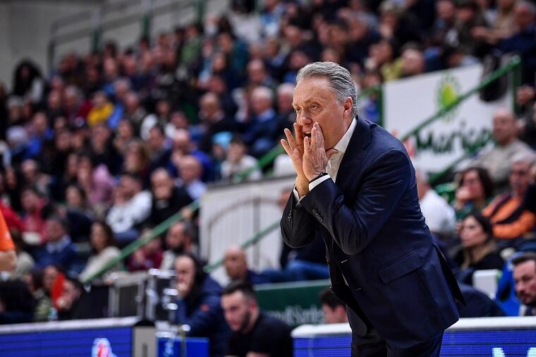 Piero Bucchi durante Dinamo Sassari-Reyer Venezia | Foto Luigi Canu
