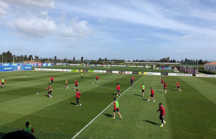 Il Cagliari durate una seduta di allenamento | Foto Centotrentuno