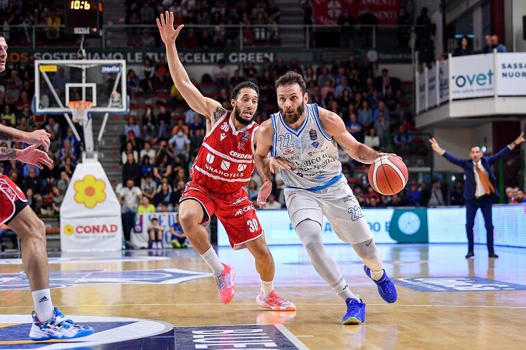 Stefano Gentile durante Banco di Sardegna Dinamo Sassari - Unahotels Reggio Emilia | Foto Luigi Canu