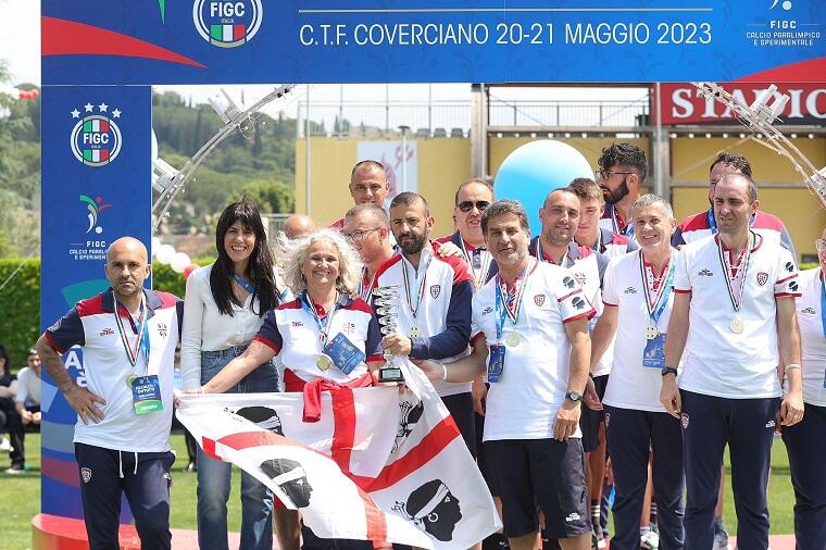 Il Casteddu4Special durante la premiazione a Coverciano | Foto Beasone Cagliari Calcio
