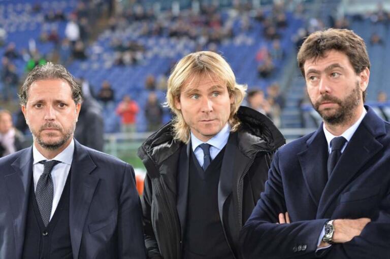 Fabio Paratici, Pavel Nedved e Andrea Agnelli, ex dirigenti della Juventus