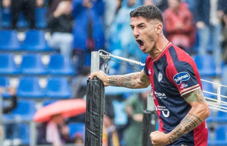 L'esultanza di Alessandro Deiola dopo il gol al Palermo | Foto Valerio Spano/Cagliari Calcio