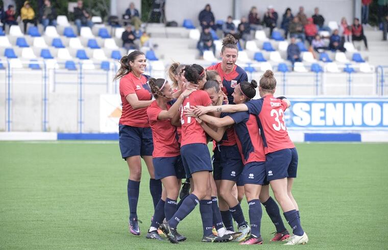 La Torres Femminile esulta dopo il gol messo a segno contro il Chievo Verona | Foto di Beatrice Cirronis