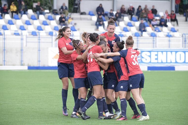 La Torres Femminile esulta dopo il gol messo a segno contro il Chievo Verona | Foto di Beatrice Cirronis