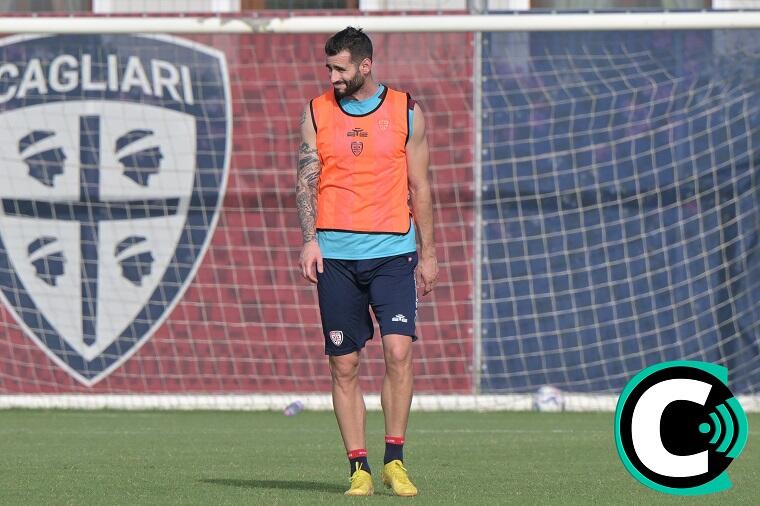 Gaston Pereiro durante il primo allenamento del Cagliari | Foto Gianluca Zuddas