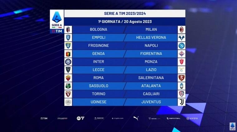 La prima giornata della prossima Serie A 23-24