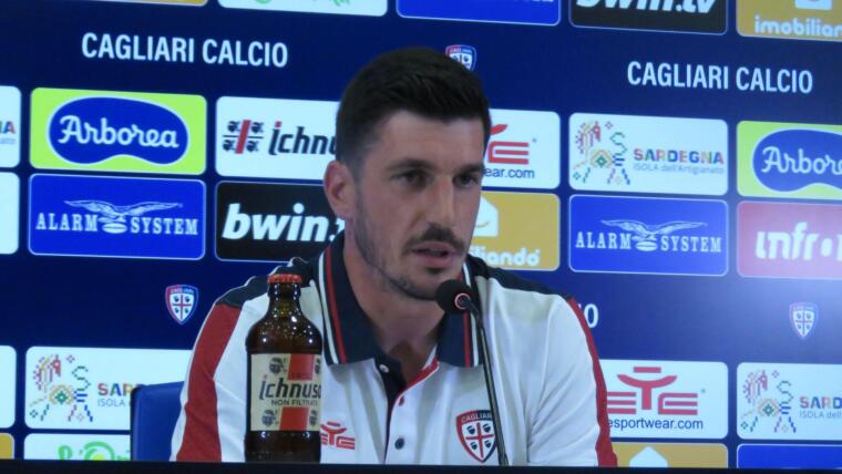 Simone Scuffet durante la conferenza stampa di presentazione