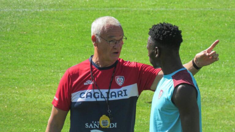 Sulemana a colloquio con Claudio Ranieri | Foto Centotrentuno