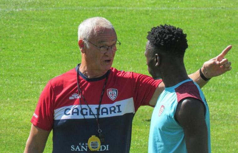 Sulemana a colloquio con Claudio Ranieri | Foto Centotrentuno