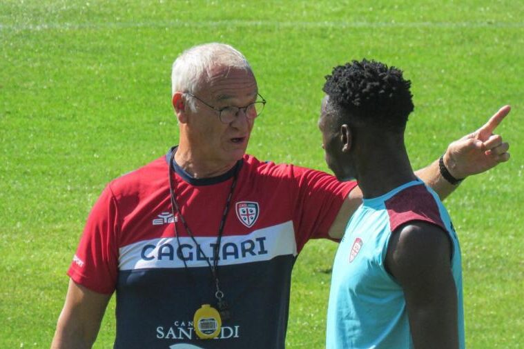 Sulemana a colloquio con Claudio Ranieri | Foto Centotrentuno