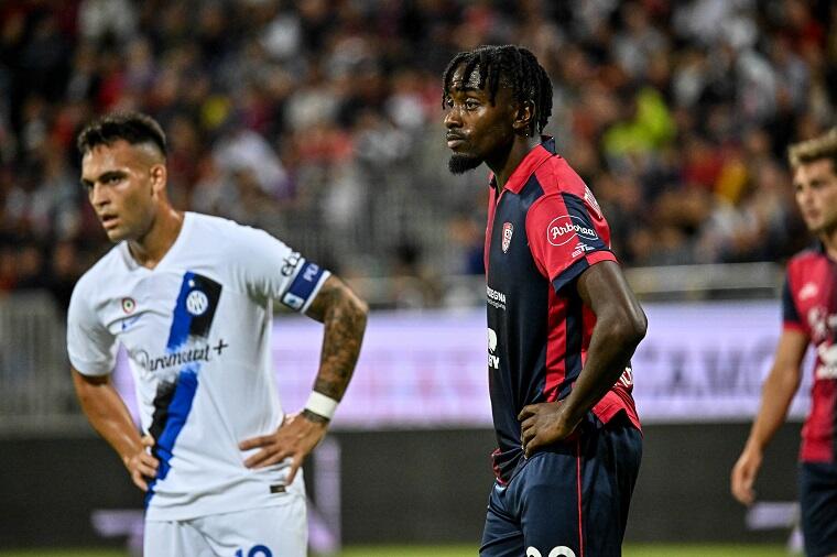 Antoine Makoumbou durante Cagliari-Inter | Foto Luigi Canu