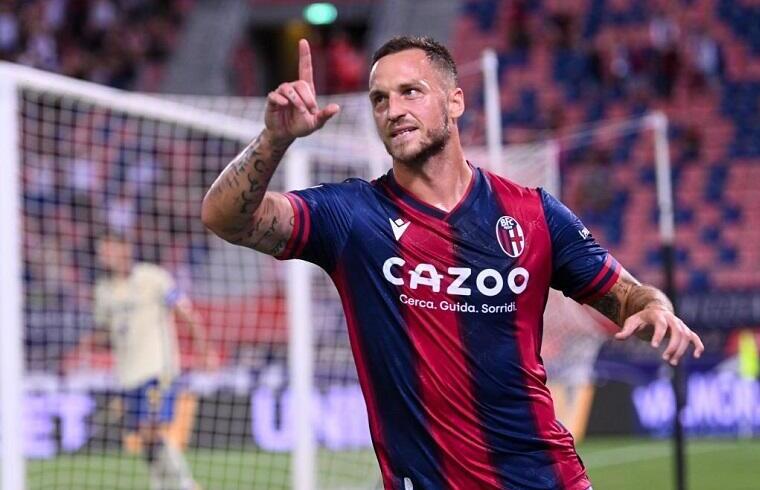 Marko Arnautovic con la maglia del Bologna