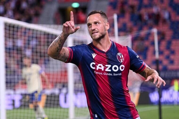 Marko Arnautovic con la maglia del Bologna