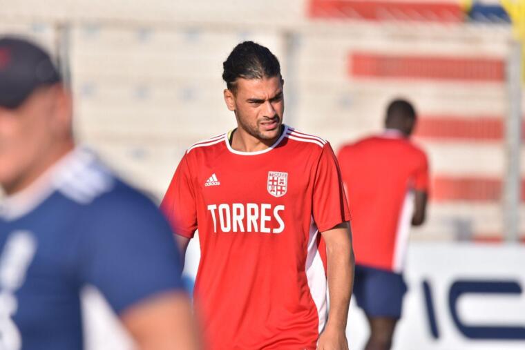 Il difensore della Torres Cristian Fabriani | Foto Alessandro Sanna