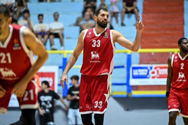 Nikola Mirotic durante Olimpia Milano-Asvel | Foto Luigi Canu