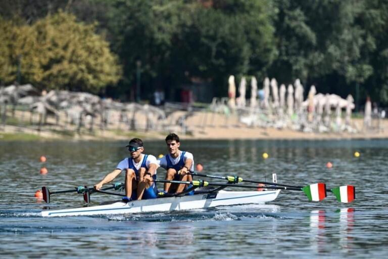 Stefano Oppo e Gabriel Soares durante la prima regata in Serbia