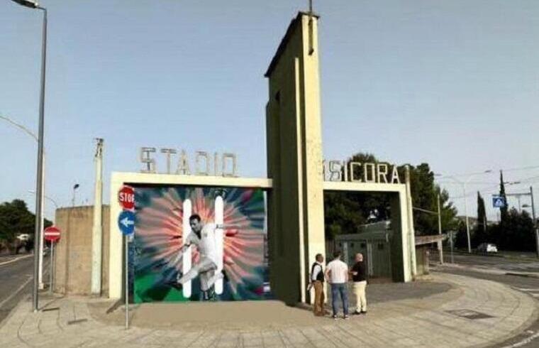 Rendering del Murales in onore di Gigi Riva | Foto Ansa