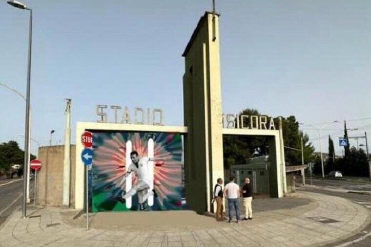 Rendering del Murales in onore di Gigi Riva | Foto Ansa