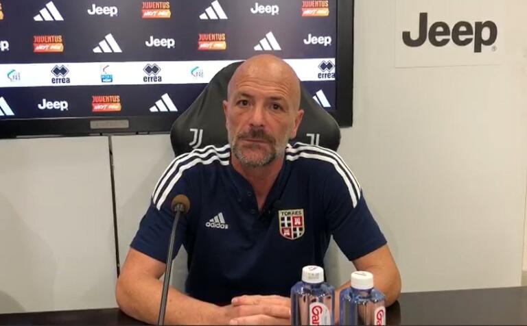 Alfonso Greco in conferenza stampa contro la Juventus