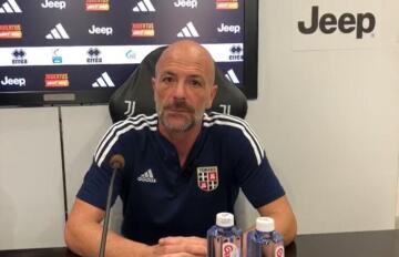 Alfonso Greco in conferenza stampa contro la Juventus