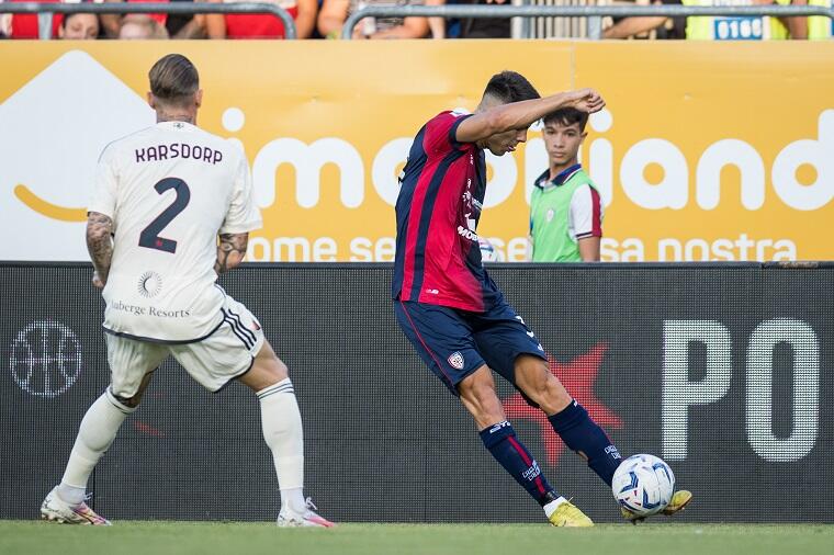 Adam Obert durante Cagliari-Roma | Foto Valerio Spano