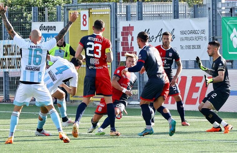 Uno scatto della sfida tra Virtus Entella e Torres | Foto Facebook Virtus Entella