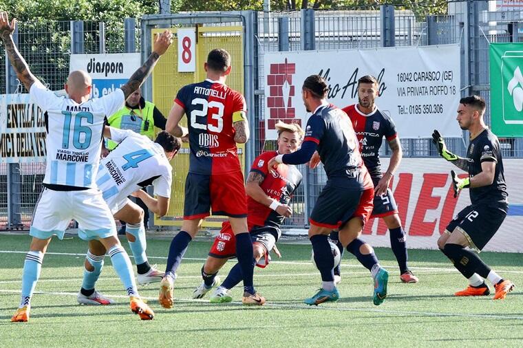 Uno scatto della sfida tra Virtus Entella e Torres | Foto Facebook Virtus Entella