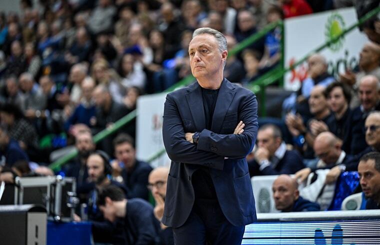 Piero Bucchi durante Dinamo Sassari-Trento | Foto Luigi Canu