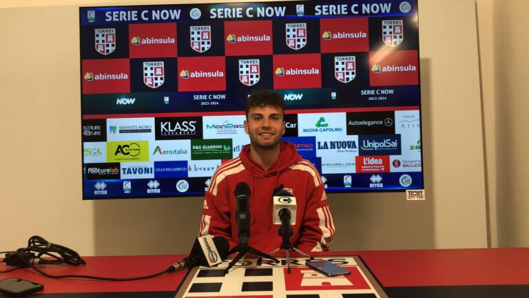 Francesco Ruocco (Torres) in sala stampa | Foto Centotrentuno