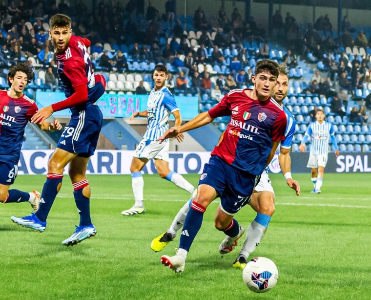 Da sinistra: Troiano, Toci e Parlanti, in azione contro la SPAL | Foto Nicolò Farina