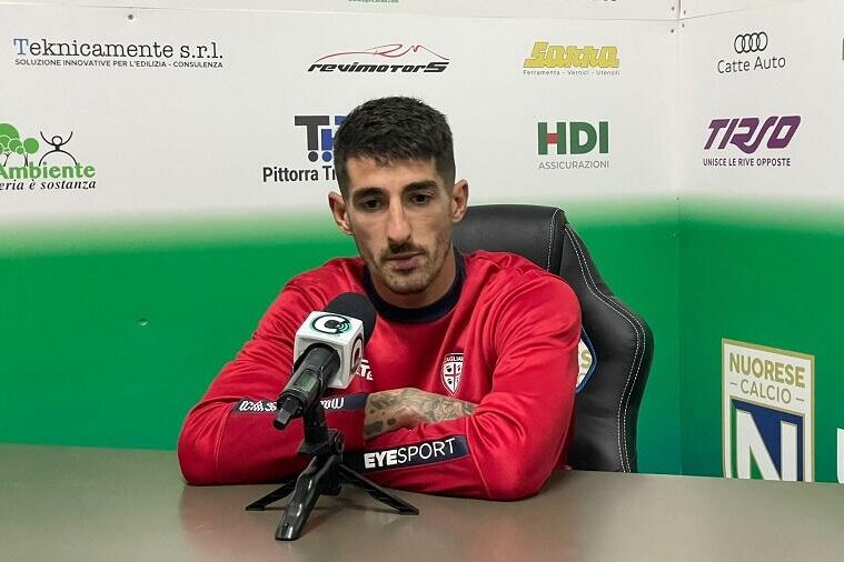 Alessandro Deiola al termine della sfida contro la Nuorese