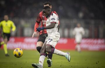 Zito Luvumbo durante Milan-Cagliari di Coppa Italia | Foto Valerio Spano