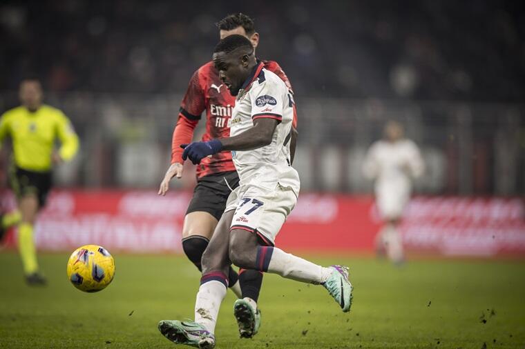 Zito Luvumbo durante Milan-Cagliari di Coppa Italia | Foto Valerio Spano