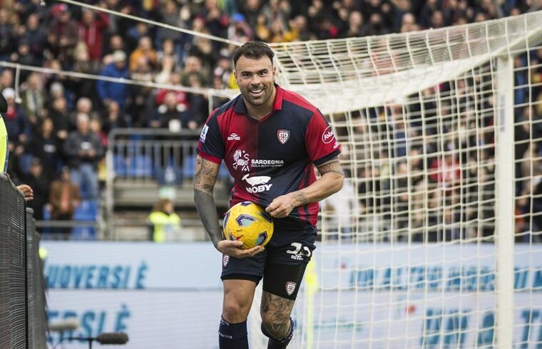 Andrea Petagna esulta dopo il gol dell'1-1 in Cagliari-Bologna | Foto Valerio Spano