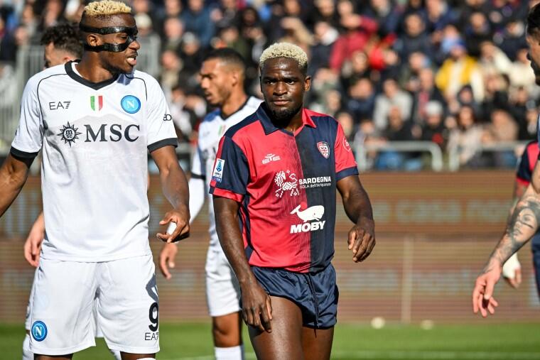 Zito Luvumbo durante Cagliari-Napoli | Foto Luigi Canu