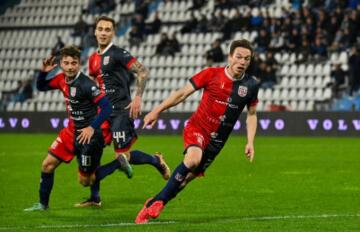 L'esultanza di Fischnaller dopo il gol dello 0-1 in Spal- Torres | Foto Nicolò Farina