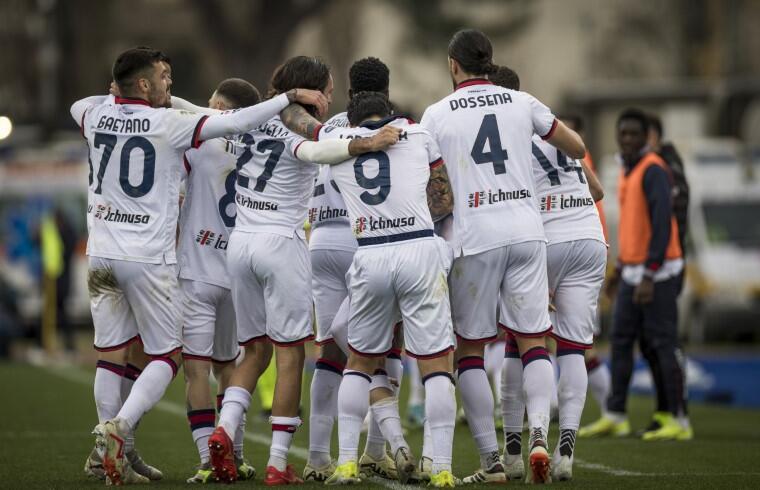 L'esultanza del Cagliari dopo il gol di Jankto all'Empoli | Foto Valerio Spano