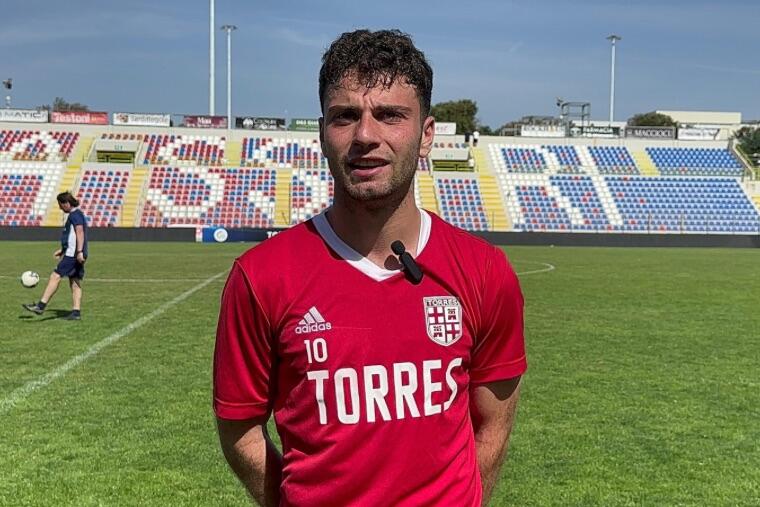 Francesco Ruocco, giocatore della Torres | Foto Centotrentuno