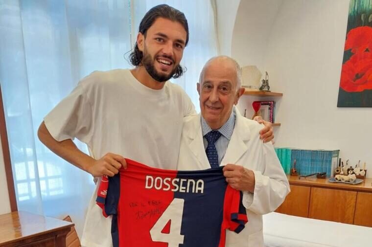 Alberto Dossena e il professor Pierpaolo Mariani presso la clinica di Villa Stuart | Foto Facebook Villa Stuart