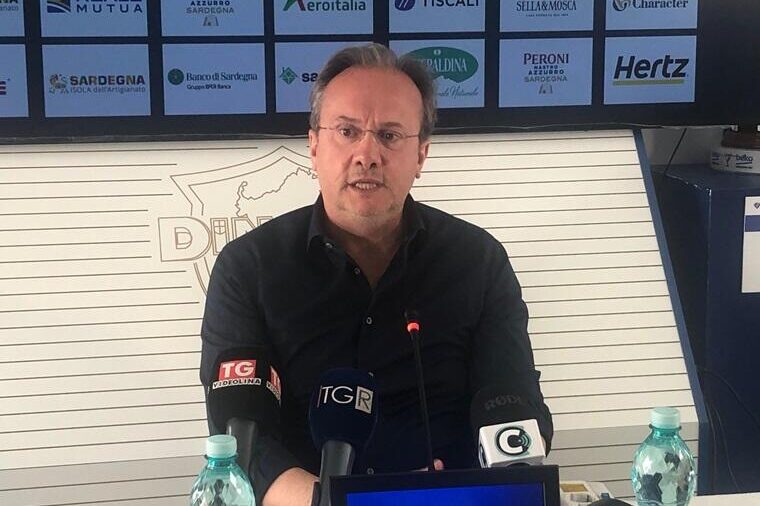 Federico Pasquini in conferenza stampa nella Club House della Dinamo Sassari