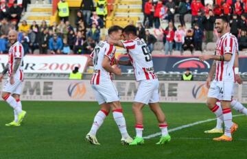 Ronaldo e Della Morte durante un'esultanza stagionale | Foto Facebook Lega Pro