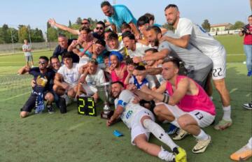 La gioia del Monastir vincitore della Coppa Italia Promozione