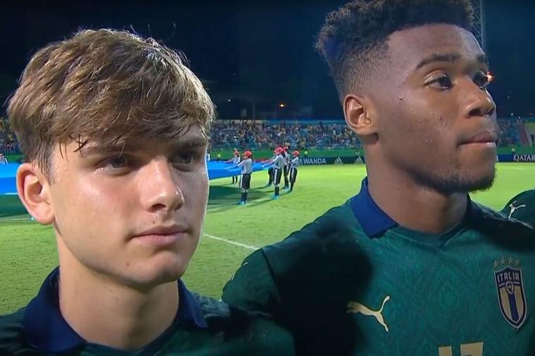 Brentan e Udogie con la maglia della Nazionale durante il Mondiale U17 del 2019