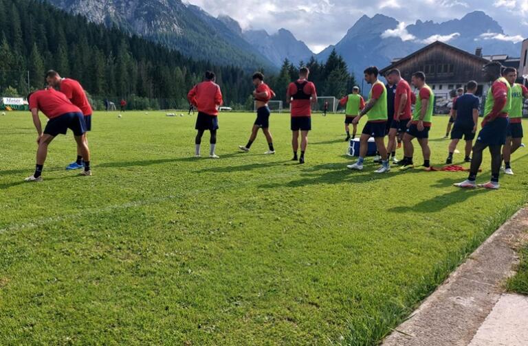 Uno scatto dell'allenamento pomeridiano della Torres in quel di Sappada | Foto Ufficio Stampa Torres