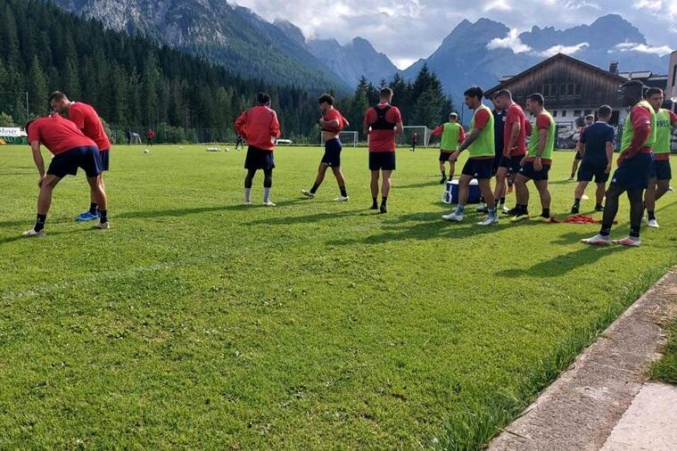 Uno scatto dell'allenamento pomeridiano della Torres in quel di Sappada | Foto Ufficio Stampa Torres