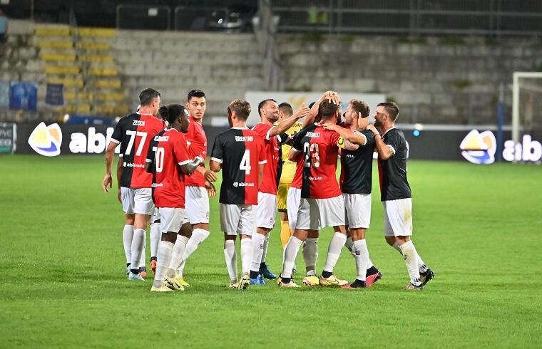 Esultanza gol Antonelli Torres-Albinoleffe Coppa Italia Serie C