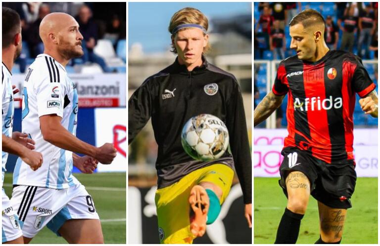 Santini (Entella), Karlsson (SPAL) e Fedato (Lucchese), tra i protagonisti della Serie C 2024/2025 | Foto Facebook Virtus Entella / Foto Facebook Oakland Roots Sports Club / Foto Nicolò Farina