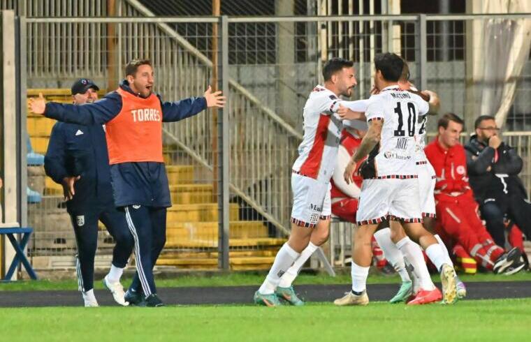 Torres-Gubbio esultanza del gol, foto ufficio stampa Torres